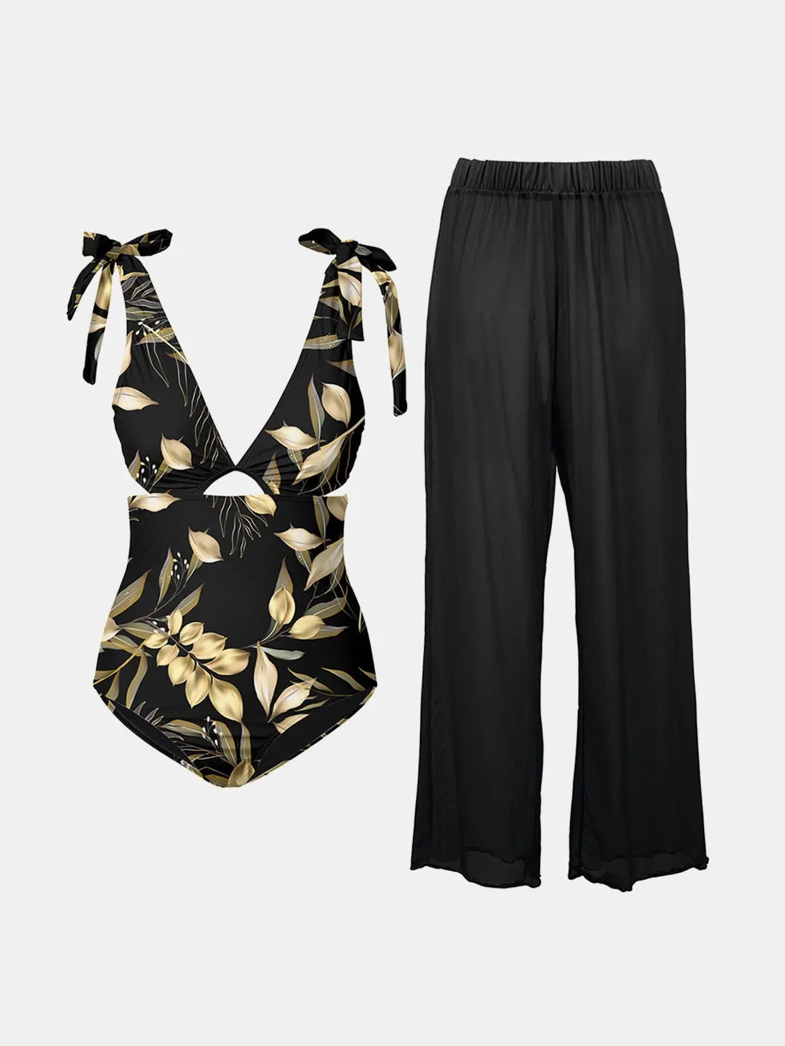 BazaarBey  Tied Bodysuit and Pants  Set 