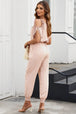  Surplice Cold Shoulder Jumpsuit Trendsi