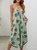 Botanical Print Spaghetti Strap Scoop Neck Jumpsuit Bazaarbey