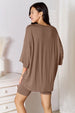  Full Size Soft Rayon Three-Quarter Sleeve Top and Shorts Set Trendsi