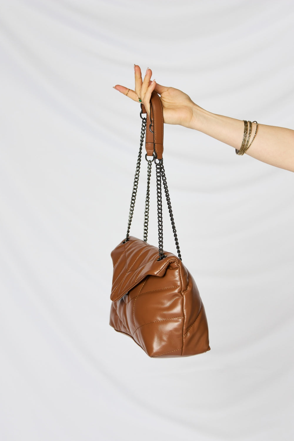  PU Leather Chain Handbag Trendsi