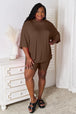  Full Size Soft Rayon Three-Quarter Sleeve Top and Shorts Set Trendsi