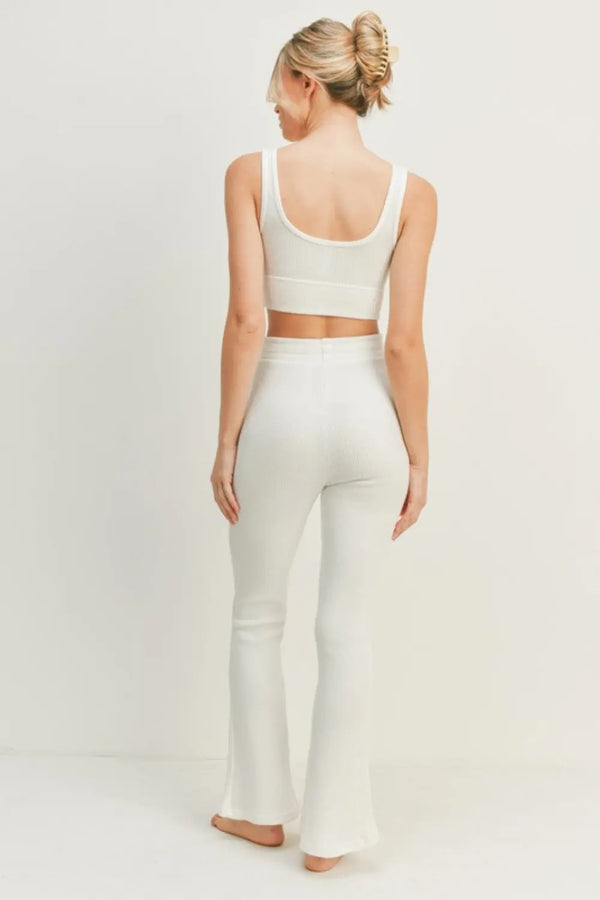   Tank and High Waist Flare Pants Set Trendsi