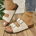 Open Toe Double Buckle Sandals Trendsi