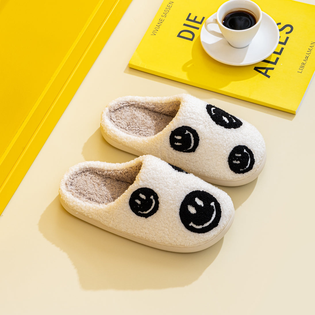 dy Smiley Face Slippers Trendsi