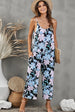 Botanical Print Spaghetti Strap Cropped Jumpsuit Trendsi