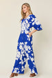   Printed Tie Back Wide Leg Jumpsuit Trendsi