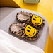 dy Smiley Face Leopard Slippers Trendsi