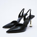 PU Leather Point Toe Stiletto Heel Pumps Trendsi