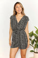 BazaarBey  Animal Print Belted Romper 