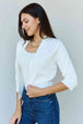  My Favorite  3/4 Sleeve Cropped Cardigan in Ivory 