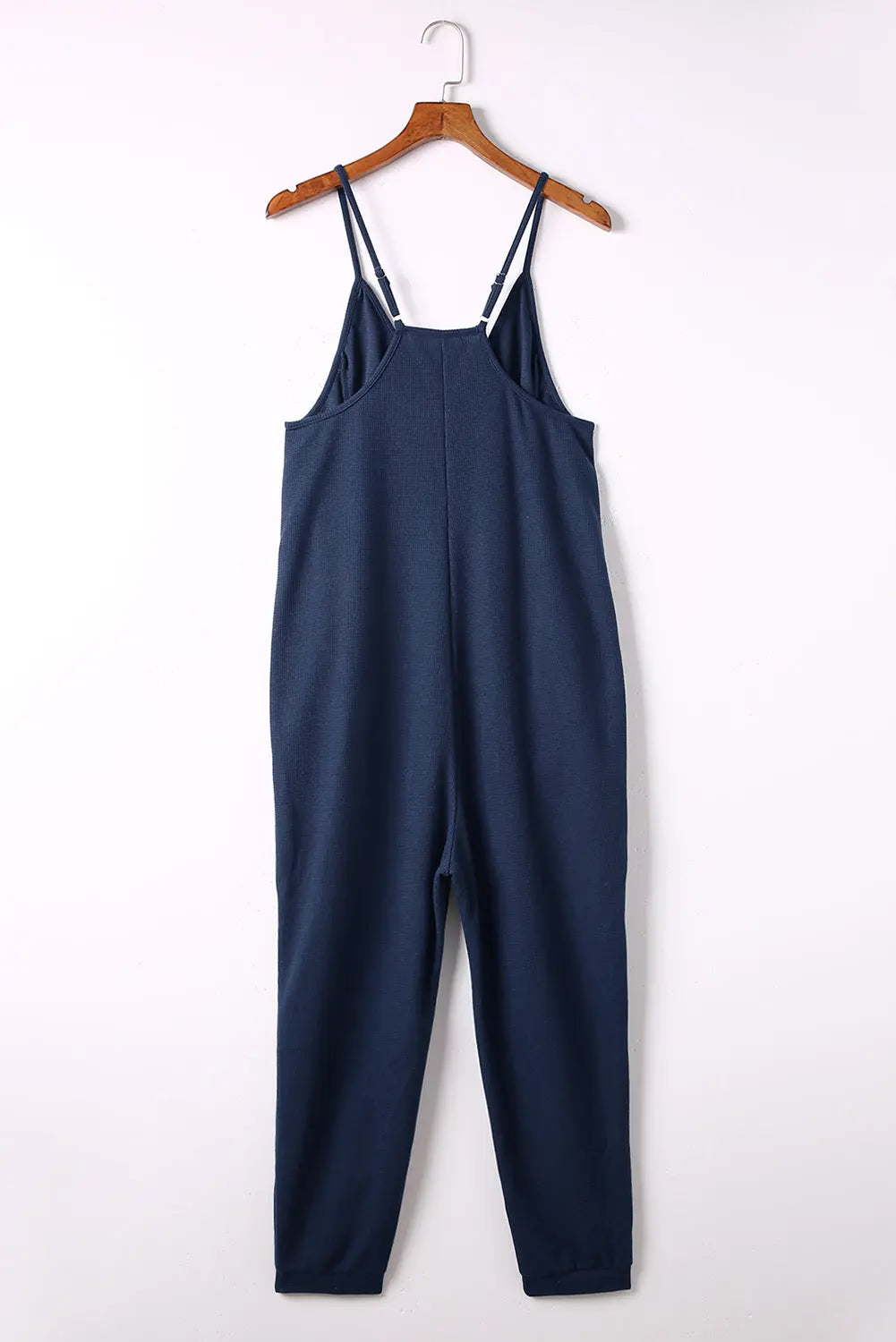 Spaghetti Strap Deep V Jumpsuit with Pockets Trendsi