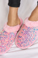  Sequin Plush Round Toe Slippers Trendsi