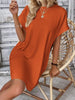 Pocketed Round Neck Short Sleeve Dress -BazaarBey - www.shopbazaarbey.com