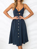 Cutout Smocked Sweetheart Neck Cami Dress -BazaarBey - www.shopbazaarbey.com