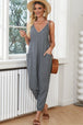 BazaarBey Spaghetti Strap Deep V Jumpsuit with Pockets 