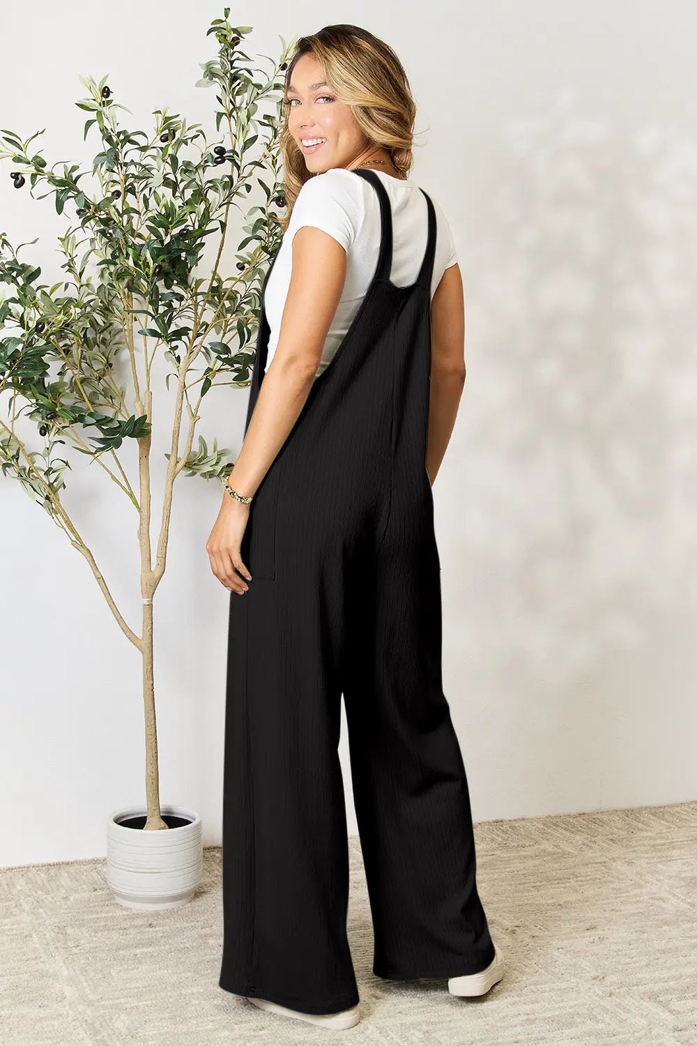   Wide Strap Overall with Pockets Trendsi