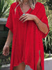  V-Neck Cover-Up with Tassel Trendsi