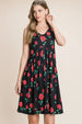  Floral Ruched Tank Dress -BazaarBey - www.shopbazaarbey.com