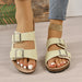 Open Toe Double Buckle Sandals Trendsi