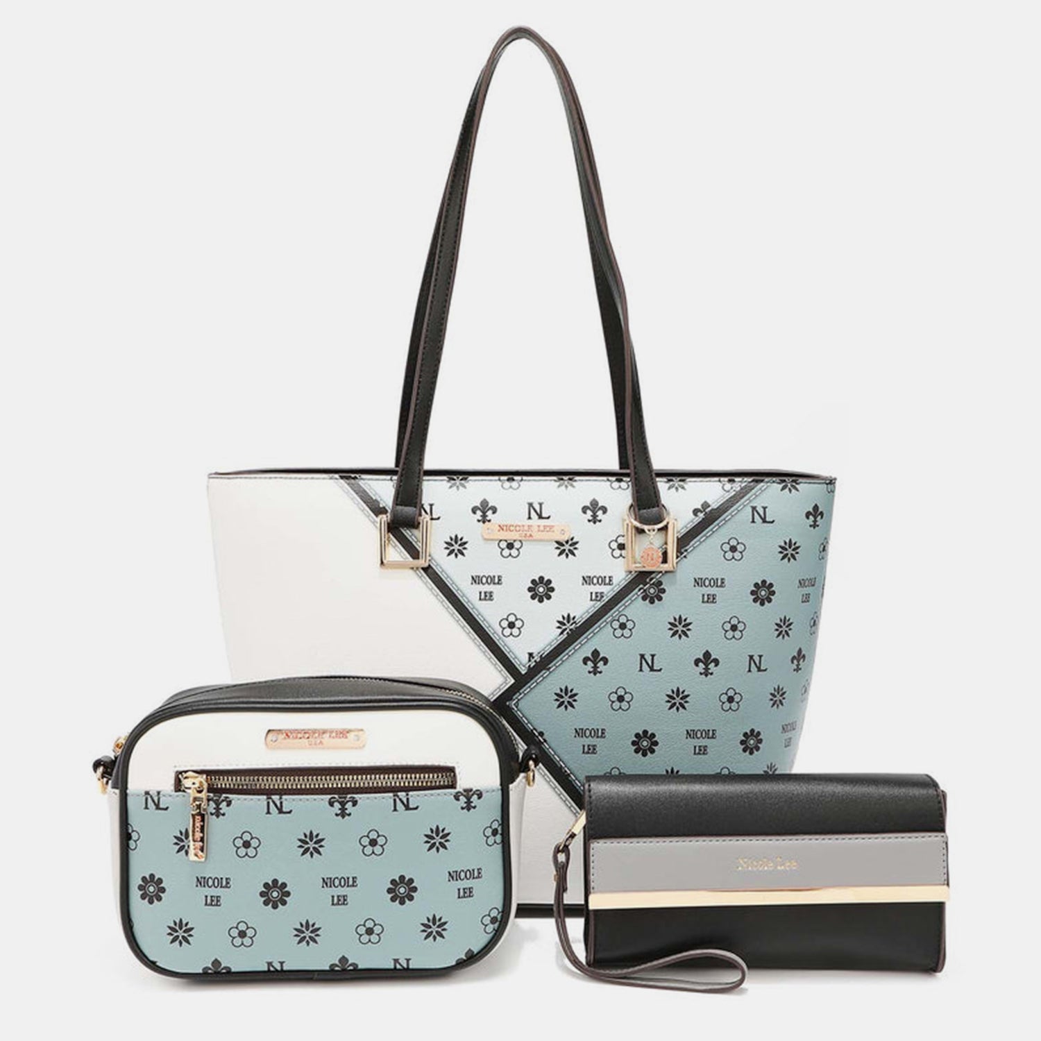  3-Piece Color Block Handbag Set Trendsi