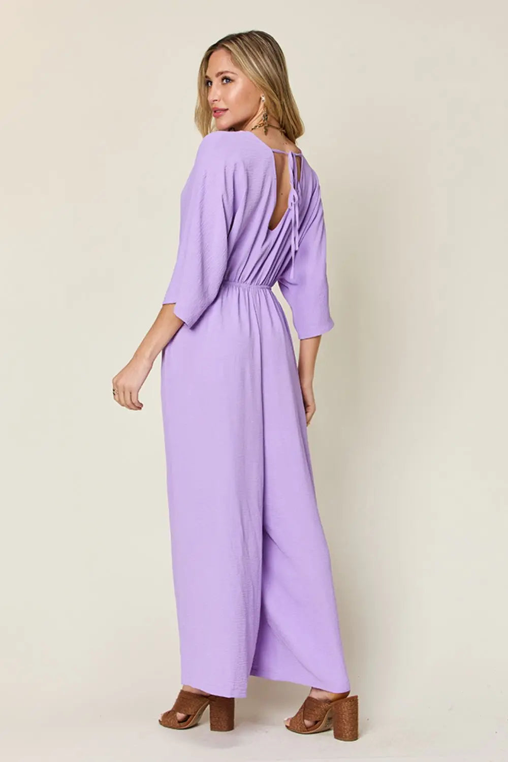   Half Sleeve Wide Leg Jumpsuit Trendsi