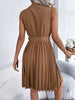 Tied  Sleeveless Pleated Dress -BazaarBey - www.shopbazaarbey.com