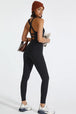  Back Wide Strap Active Jumpsuit Trendsi