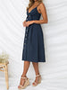 Cutout Smocked Sweetheart Neck Cami Dress -BazaarBey - www.shopbazaarbey.com