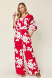   Printed Tie Back Wide Leg Jumpsuit Trendsi