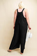   Sleeveless Ruched Wide Leg Overalls Trendsi