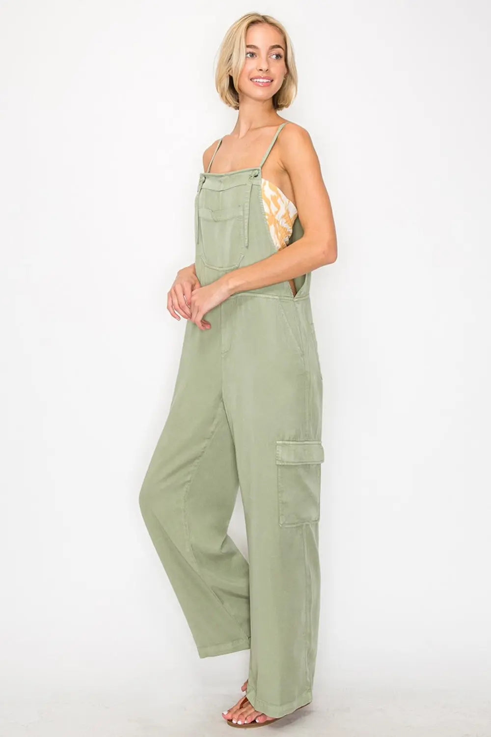  Wide Leg Tencel Overalls Trendsi