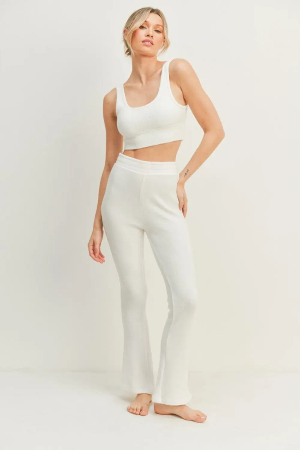   Tank and High Waist Flare Pants Set Trendsi