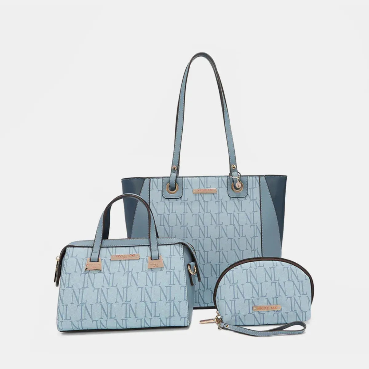  3-Piece Letter Print Texture Handbag Set Trendsi