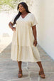  Spring Baby Full Size Kimono Sleeve Midi Dress in Cream -BazaarBey - www.shopbazaarbey.com