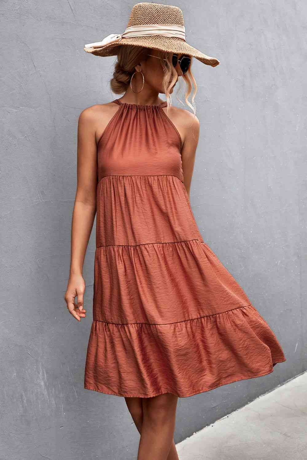  Tiered Sleeveless Dress -BazaarBey - www.shopbazaarbey.com