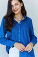  Blue Jean Baby Denim Button Down Shirt Top in Dark Blue Bazaarbey