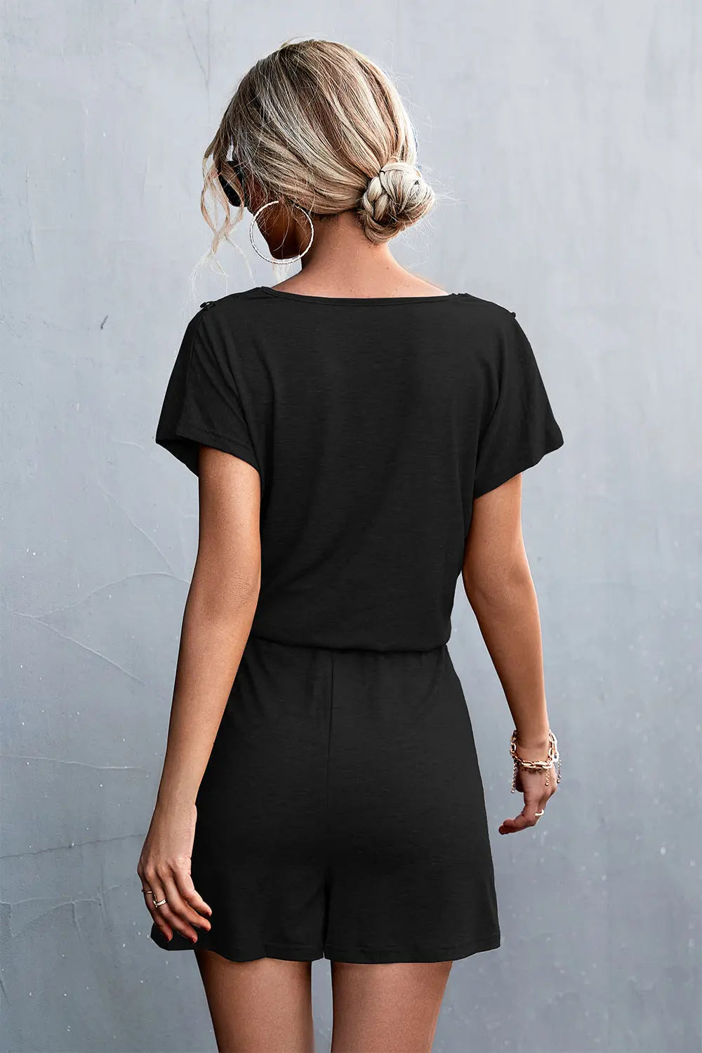  Trim V-Neck Romper Trendsi