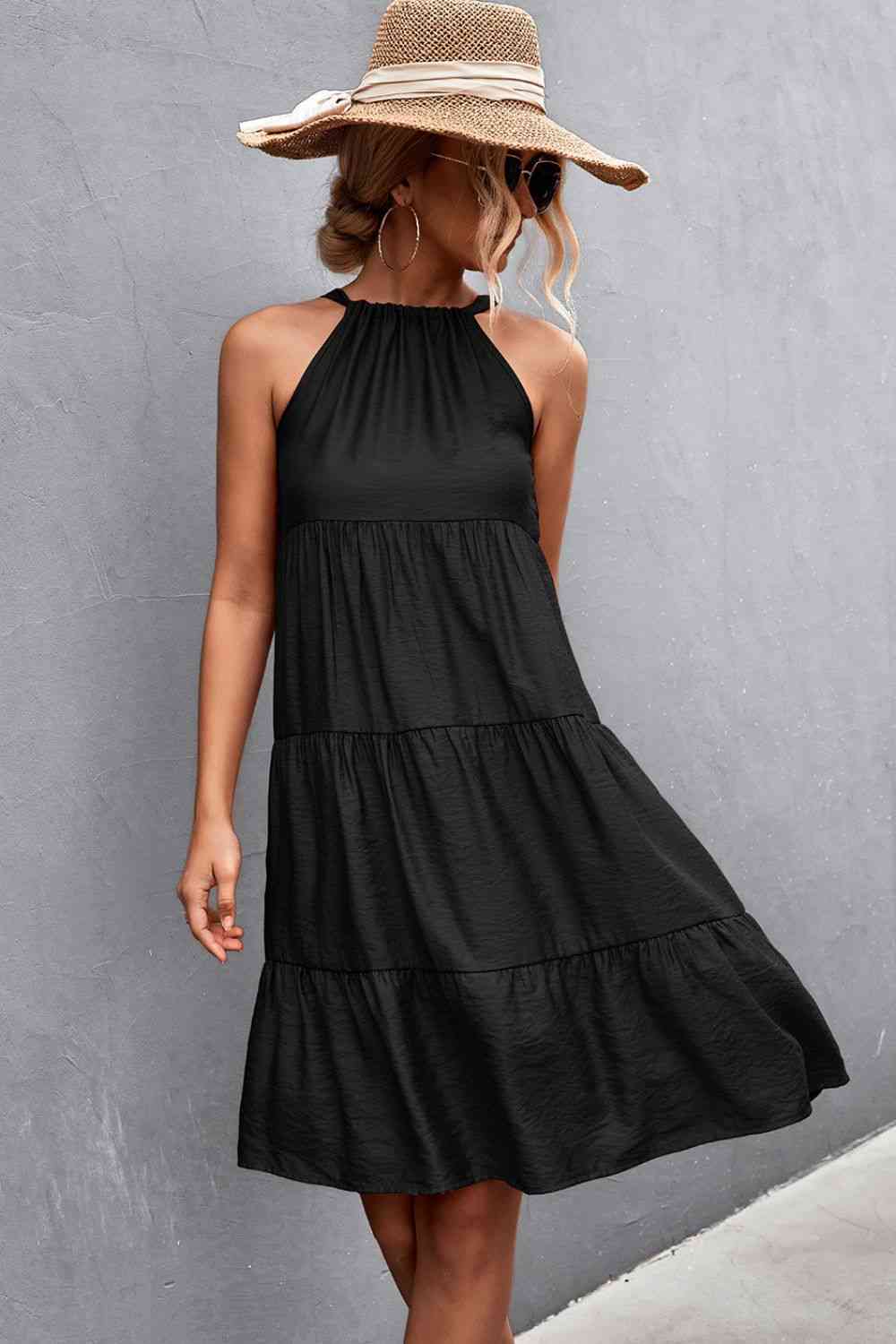  Tiered Sleeveless Dress -BazaarBey - www.shopbazaarbey.com