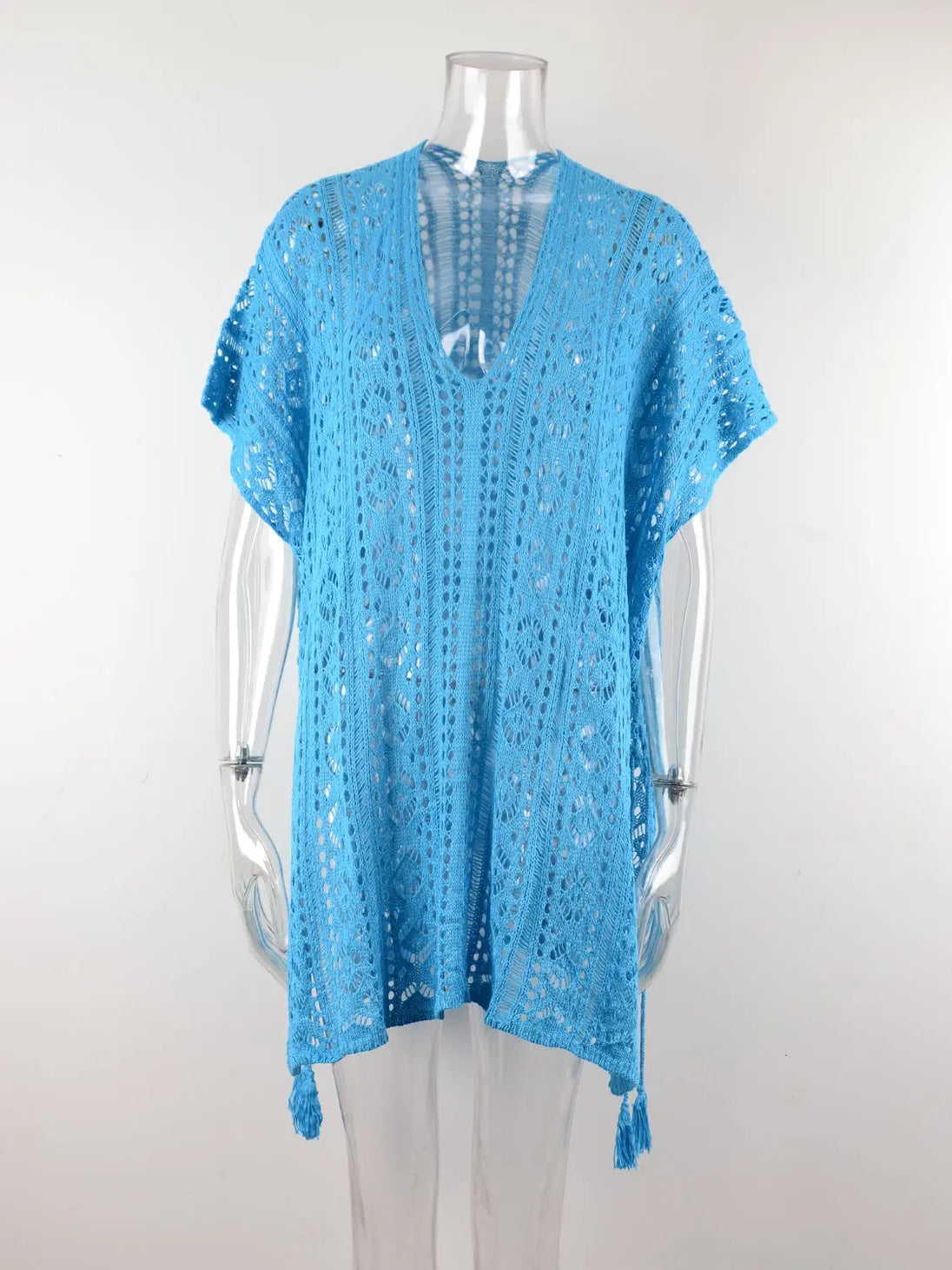  V-Neck Cover-Up with Tassel Trendsi