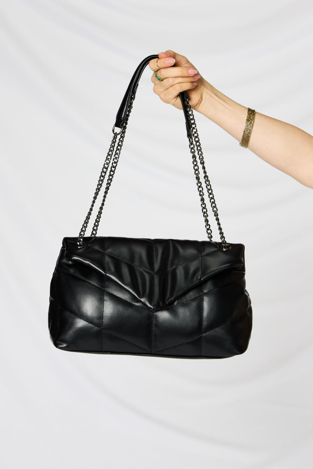  PU Leather Chain Handbag Trendsi