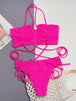 Halter Neck Drawstring Detail Bikini Set Trendsi