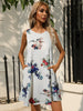 Printed Round Neck Sleeveless Dress with Pockets -BazaarBey - www.shopbazaarbey.com