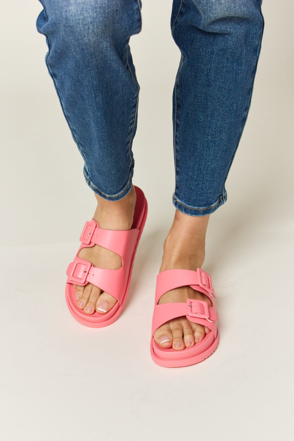  Double Buckle Open Toe Sandals Trendsi