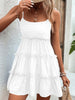 Frill Spaghetti Strap Tiered Dress -BazaarBey - www.shopbazaarbey.com