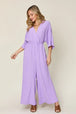   Half Sleeve Wide Leg Jumpsuit Trendsi