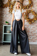 First Love Drawstring Back Spaghetti Strap Wide Leg Overall Trendsi