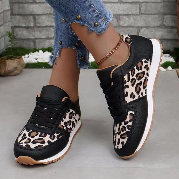 Tied Printed PU Leather Athletic Trendsi