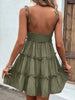 Frill Spaghetti Strap Tiered Dress -BazaarBey - www.shopbazaarbey.com