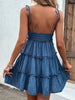 Frill Spaghetti Strap Tiered Dress -BazaarBey - www.shopbazaarbey.com